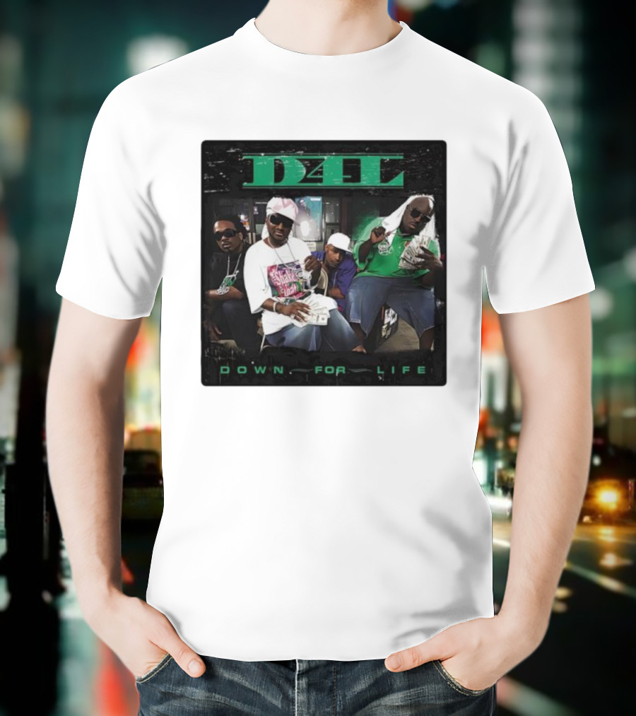 D4L Down For Life Album Cover Crew With Money And Bling T-Shirt
