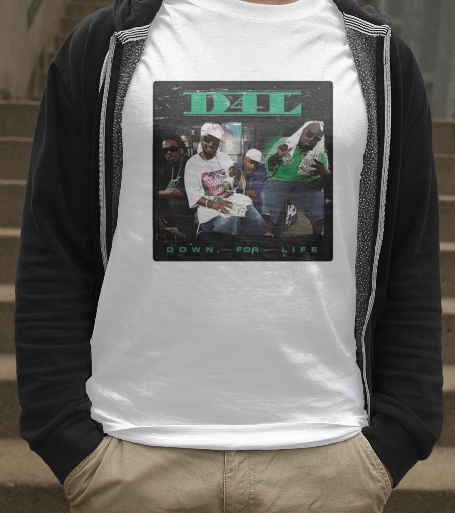 D4L Down For Life Album Cover Crew With Money And Bling T-Shirt