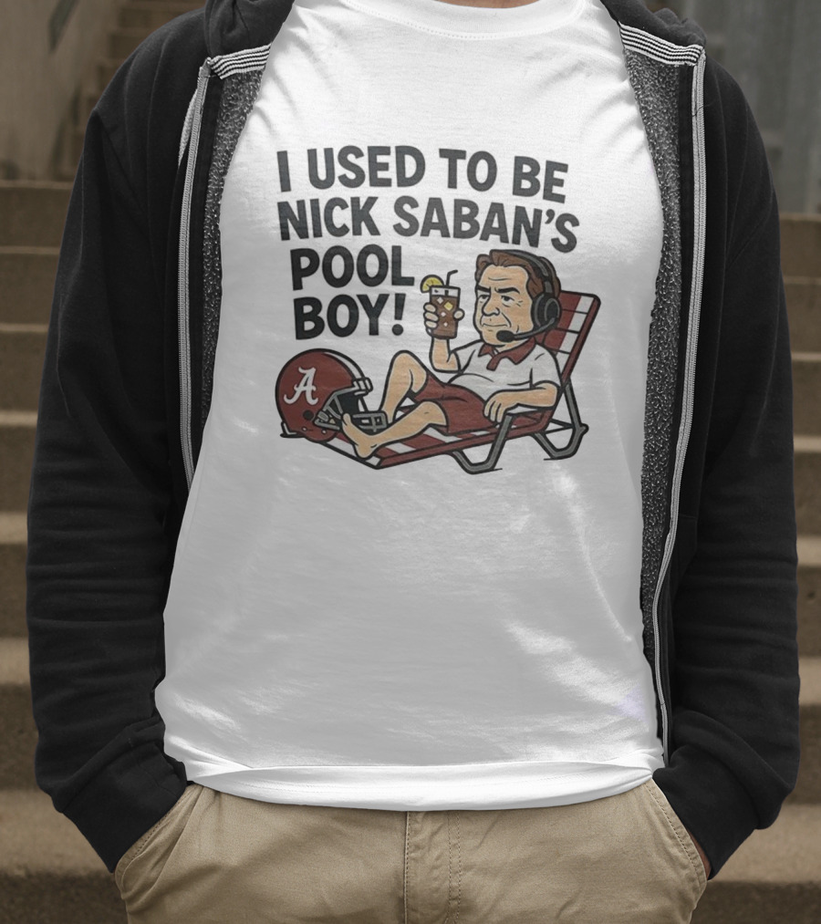 Nick Saban Pool Boy Alabama Football Cartoon Lounge Chair Parody T-Shirt