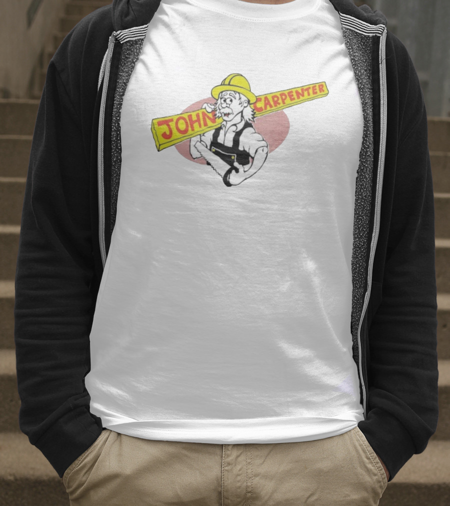 John Carpenter Worker Yellow Hard Hat Saw T-Shirt