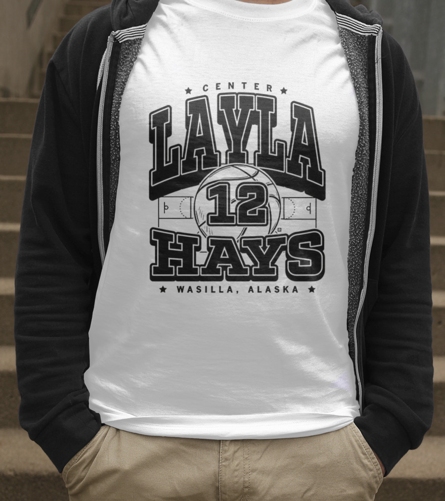 Layla Hays 12 Center Iowa State Cyclones Wasilla Alaska T-Shirt