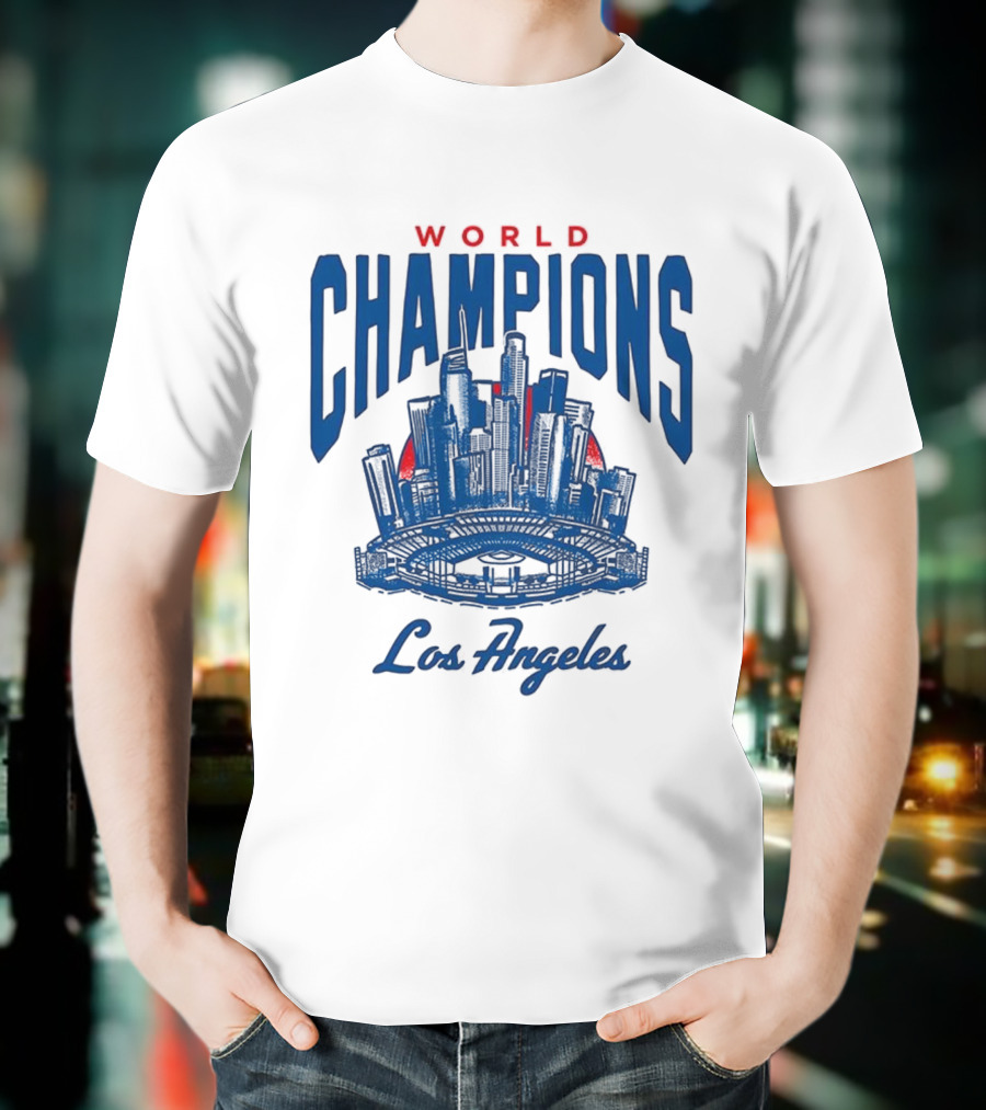 World Champions Los Angeles Dodgers Skyline 2025 T-Shirt