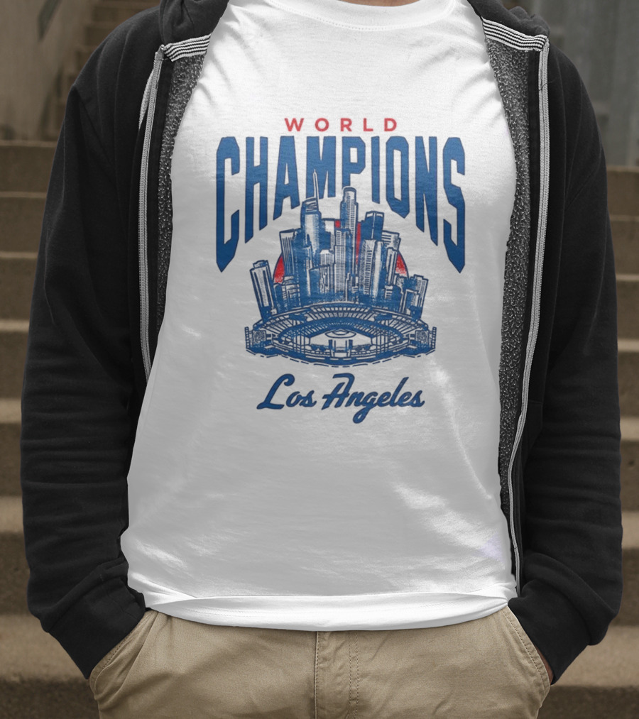 World Champions Los Angeles Dodgers Skyline 2025 T-Shirt