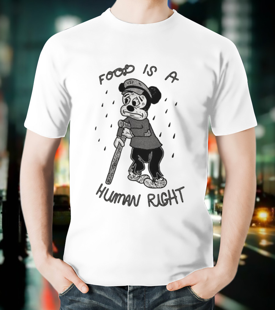 USP Mickey Mouse Food Is A Human Right Vintage Style T-Shirt