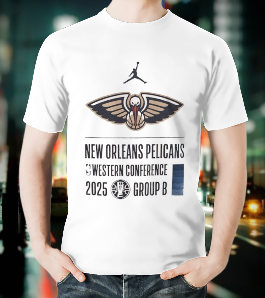 New Orleans Pelicans Western Conference 2025 Group B Jordan Brand Collaboration T-Shirt