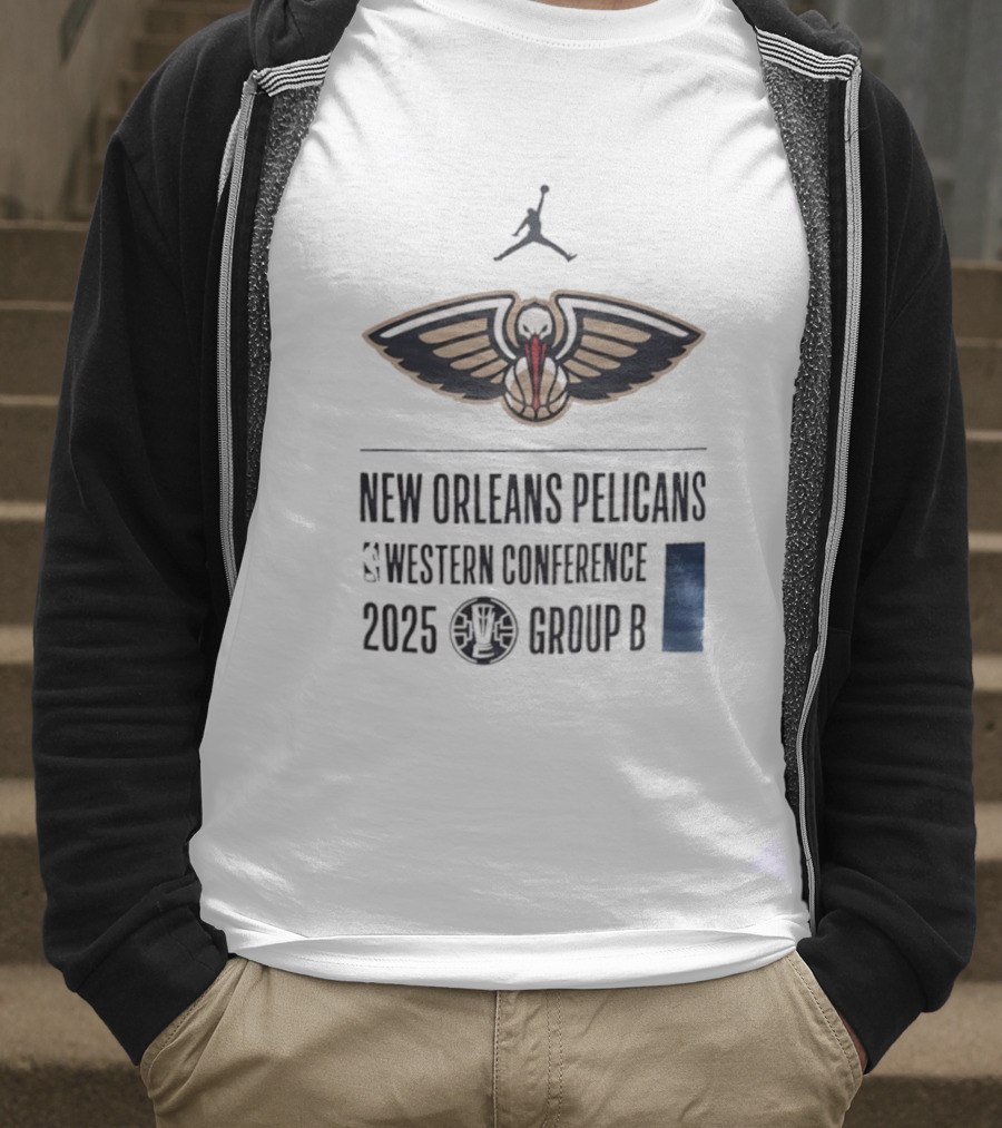 New Orleans Pelicans Western Conference 2025 Group B Jordan Brand Collaboration T-Shirt