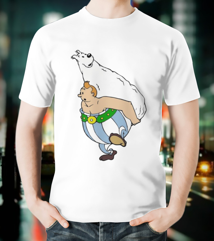 Obelix X Tintin Crossover With Obeltin Imagery T-Shirt