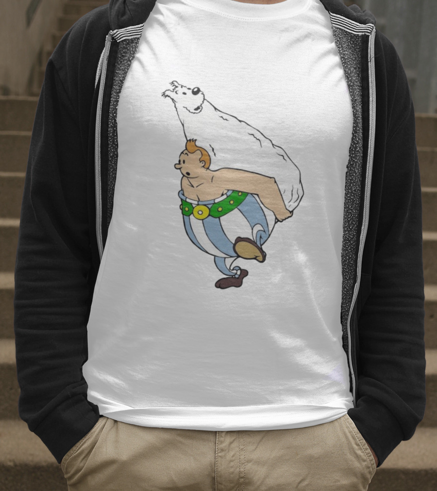 Obelix X Tintin Crossover With Obeltin Imagery T-Shirt