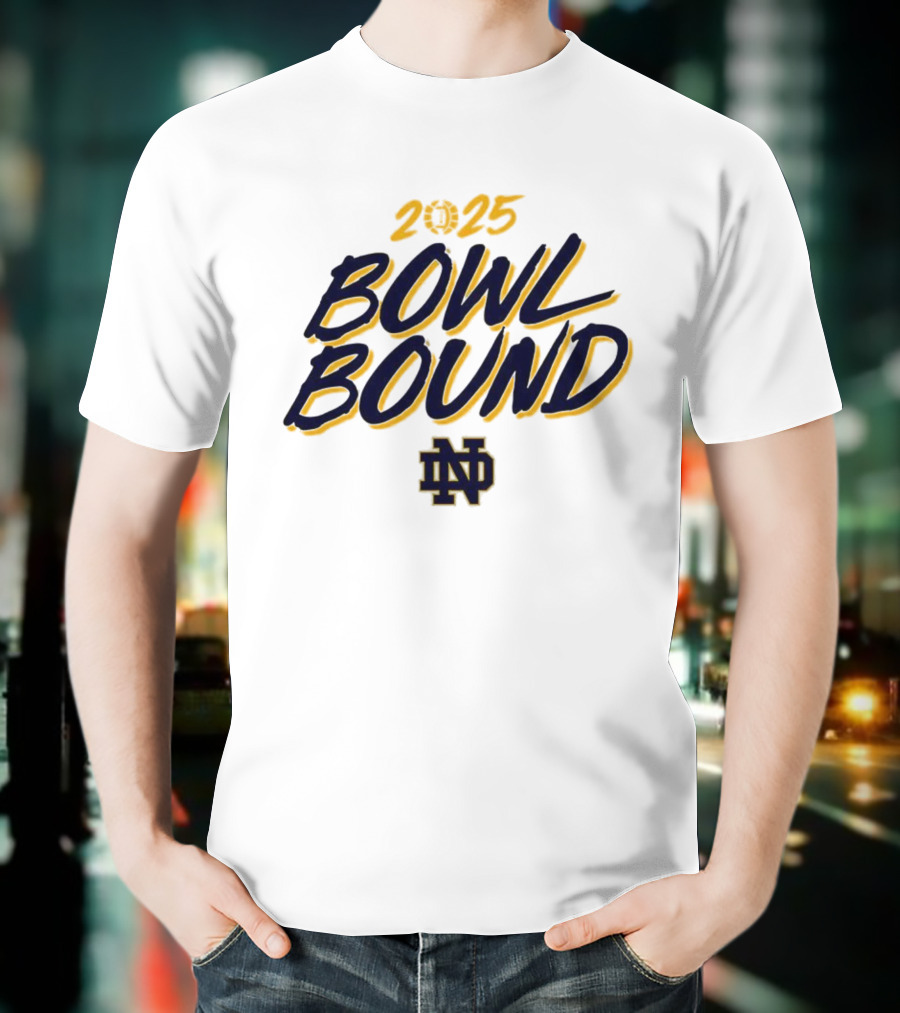 Notre Dame ND 2025 Bowl Bound Football T-Shirt