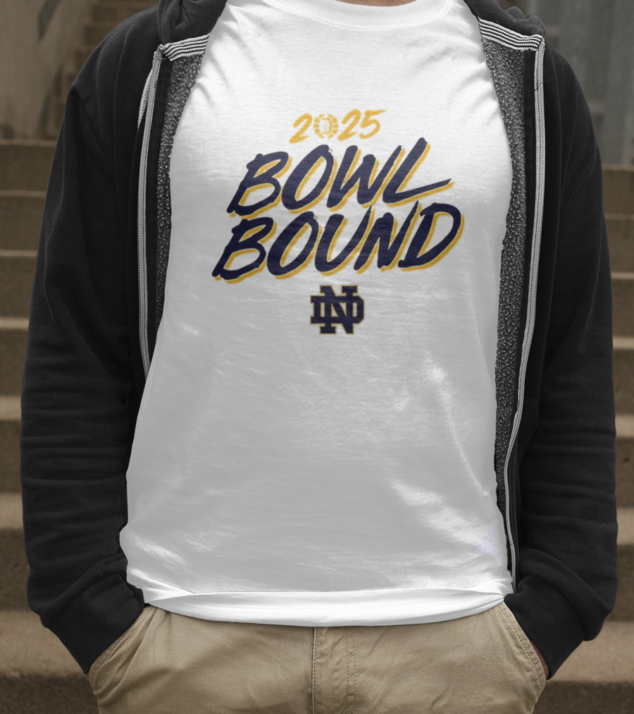 Notre Dame ND 2025 Bowl Bound Football T-Shirt