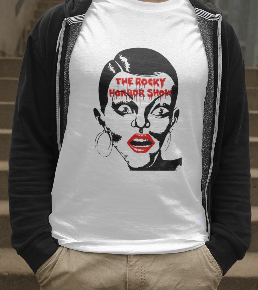 The Rocky Horror Show Dripping Text Vintage 70s Red Lips Graphic T-Shirt