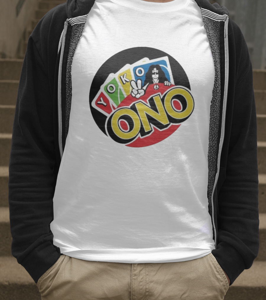 Yoko Ono Uno Peace Sign Card Game Mashup T-Shirt