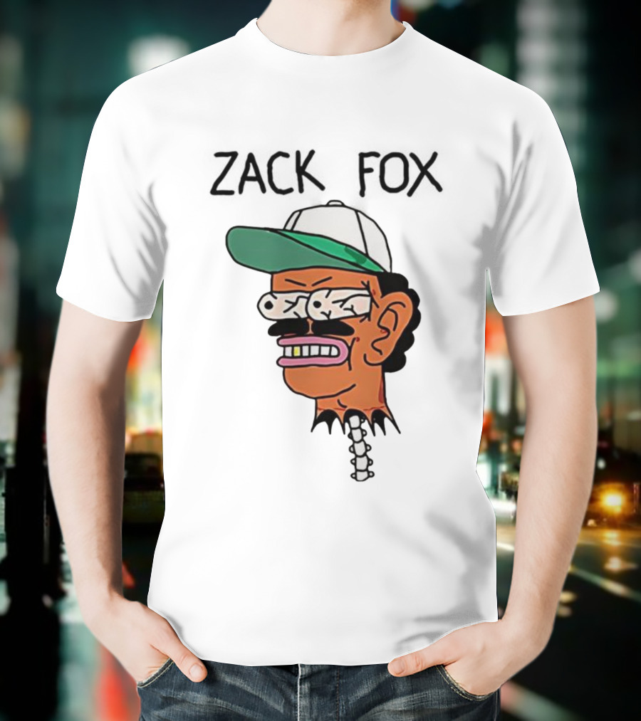 Zack Fox Bug-Eyed Head With Cap And Spinal Detail T-Shirt