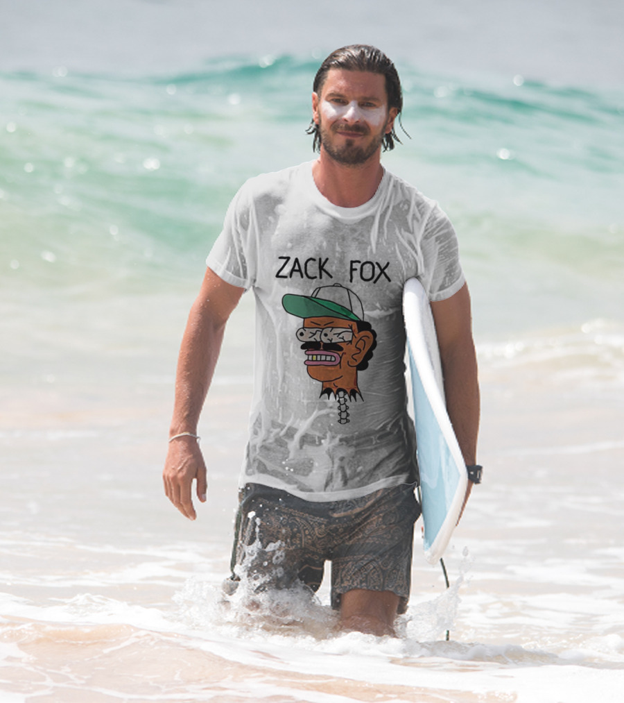 Zack Fox Bug-Eyed Head With Cap And Spinal Detail T-Shirt