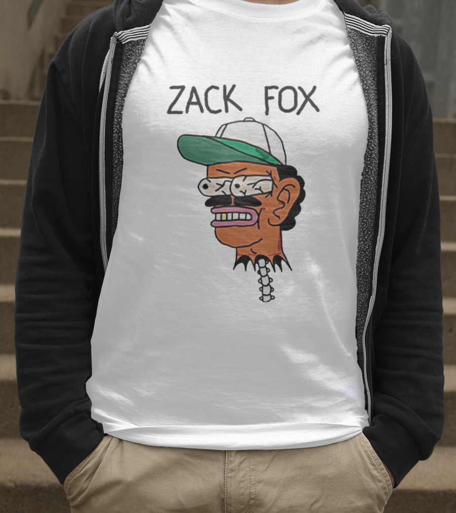 Zack Fox Bug-Eyed Head With Cap And Spinal Detail T-Shirt