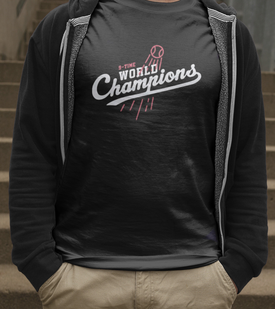 9 Time World Champions Los Angeles Dodgers Baseball T-Shirt