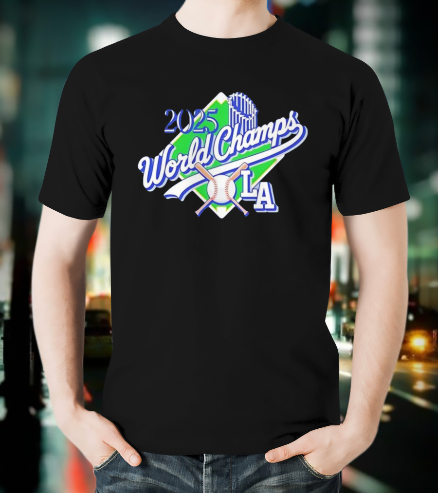 2025 World Champs LA Baseball Victory T-Shirt