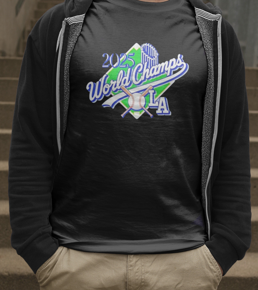 2025 World Champs LA Baseball Victory T-Shirt