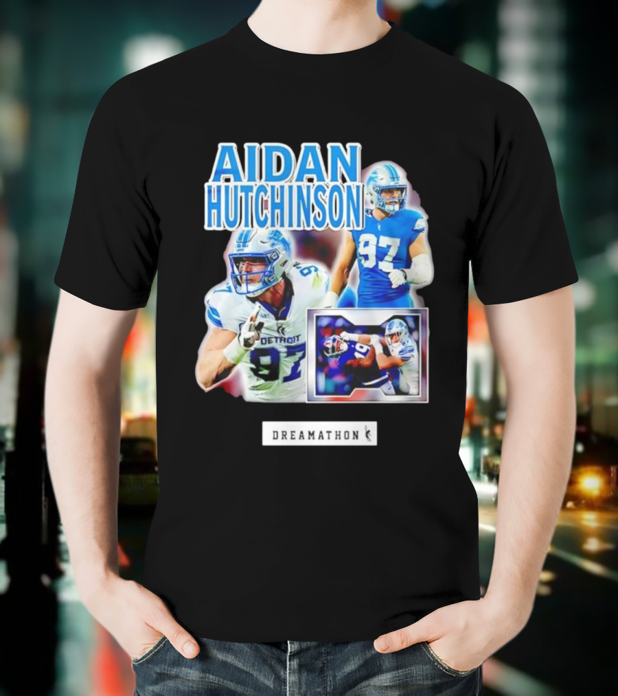 Aidan Hutchinson 97 Detroit Lions NFL Dreamathon T-Shirt