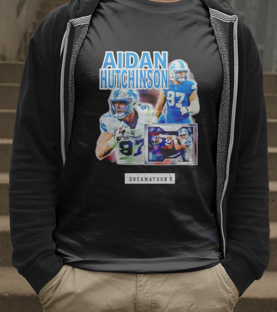 Aidan Hutchinson 97 Detroit Lions NFL Dreamathon T-Shirt