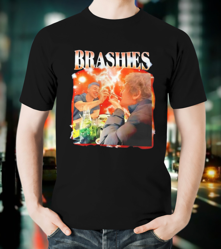 Brashies Two Man Eating With Chopsticks T-Shirt