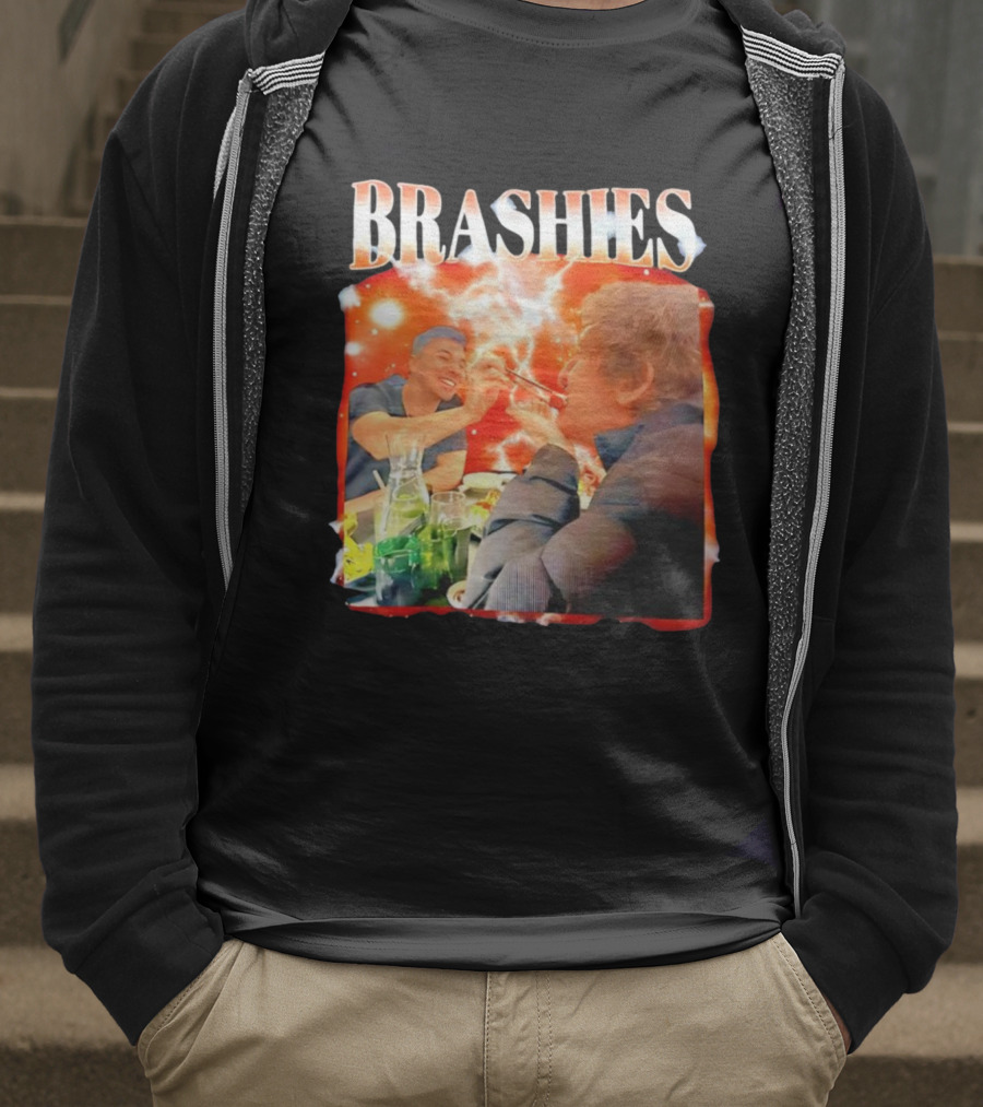 Brashies Two Man Eating With Chopsticks T-Shirt