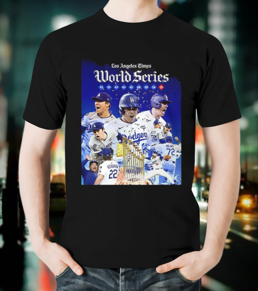 Los Angeles Dodgers World Series Champions 2025 Celebration With Iconic Moments And Championship Years T-Shirt