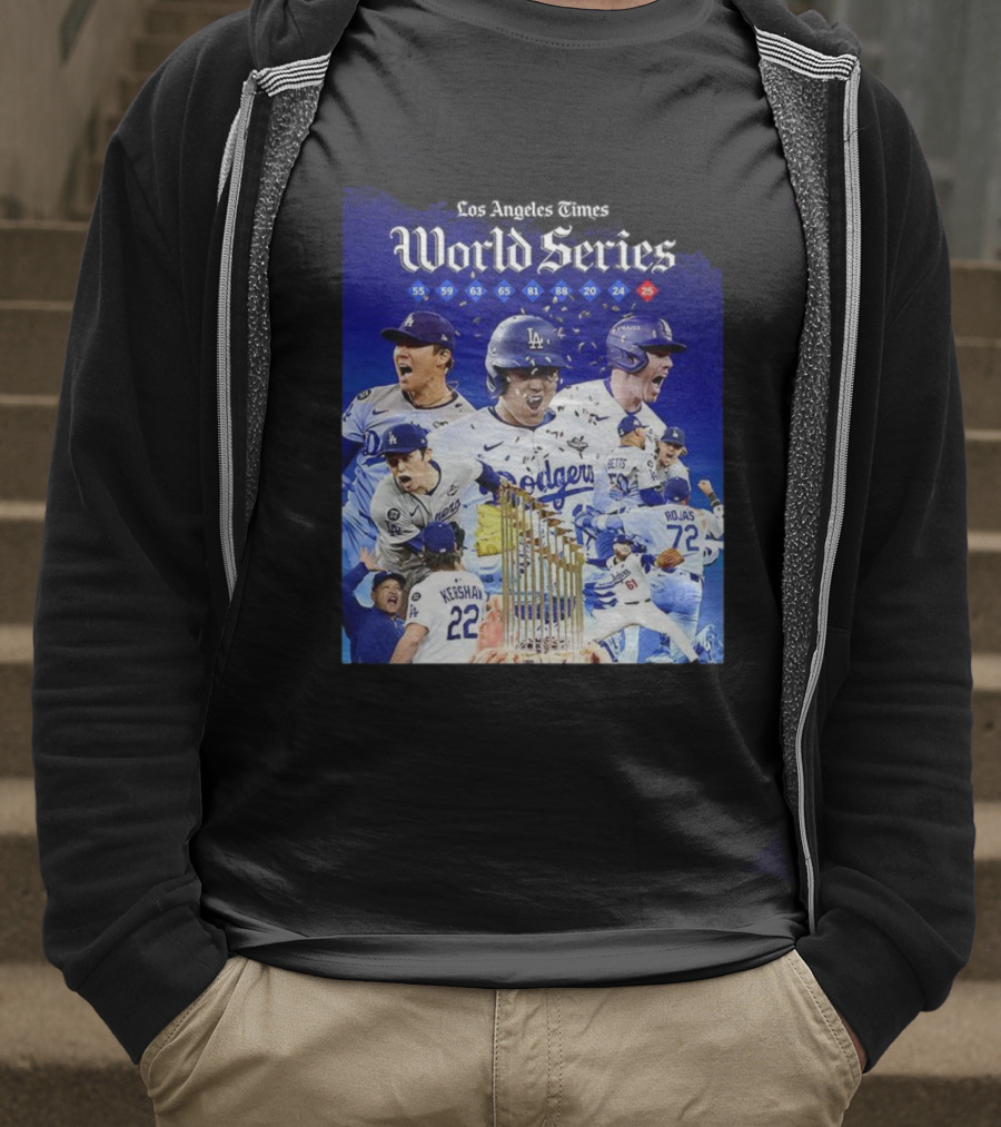 Los Angeles Dodgers World Series Champions 2025 Celebration With Iconic Moments And Championship Years T-Shirt