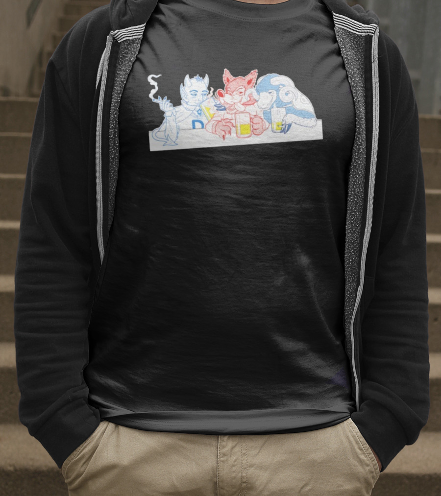 Duke Blue Devils North Carolina State Wolfpack Tar Heels Mascot Drinking Trio T-Shirt