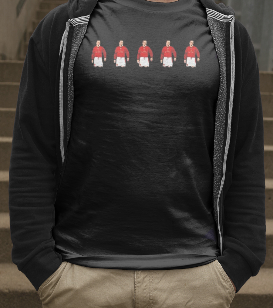 Five Cantonas Festive Football Icon Christmas Celebration T-Shirt