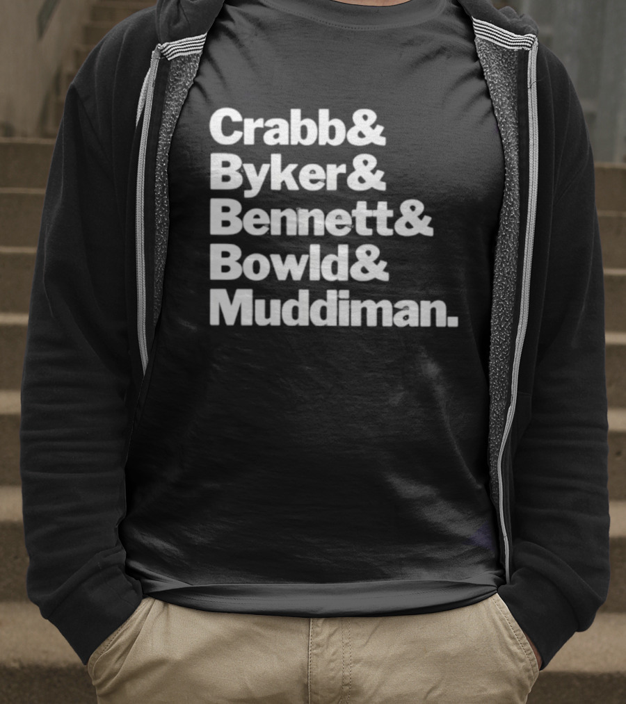 Crabb Byker Bennett Bowld Muddiman Iconic Names List T-Shirt