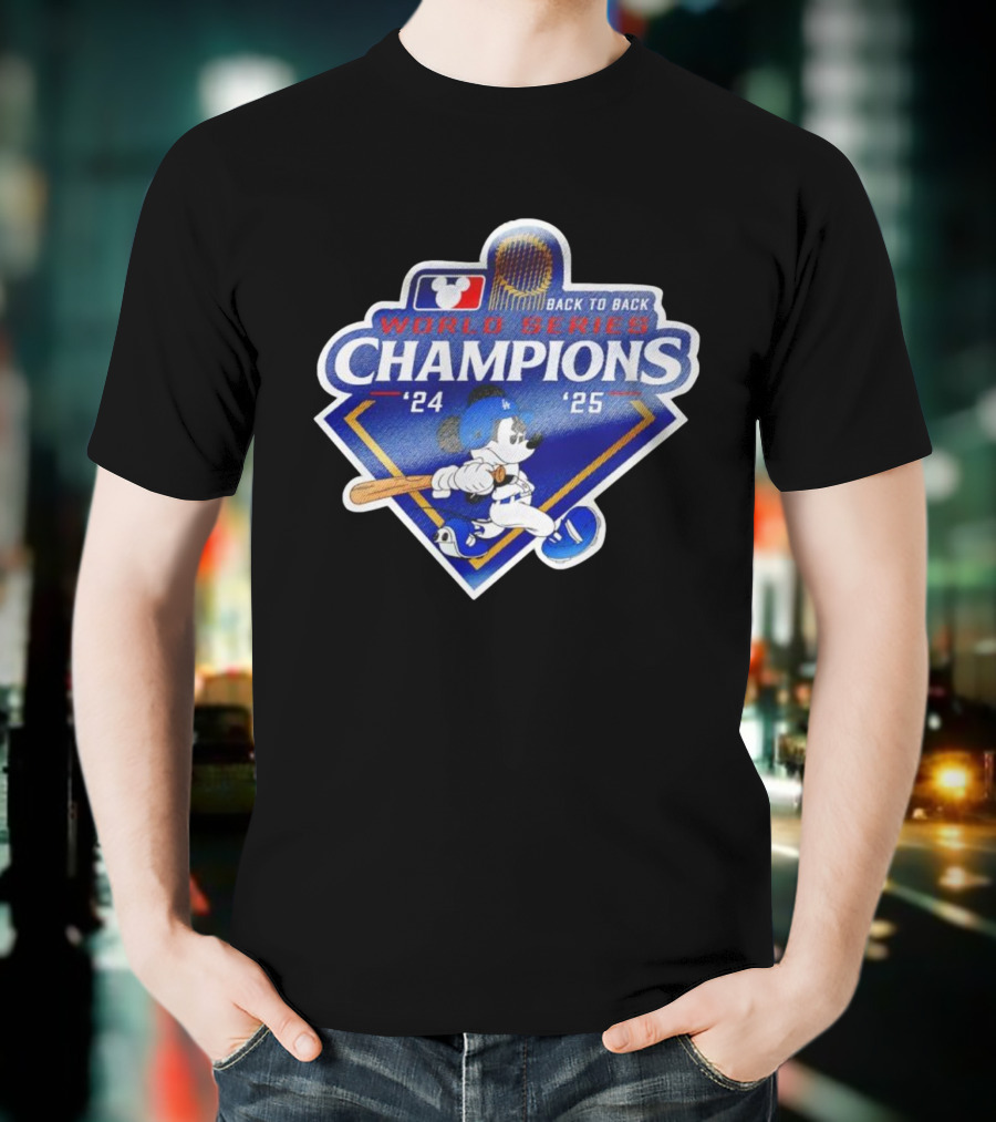 Back To Back World Series Champions '24 '25 Mickey Mouse Dodgers T-Shirt