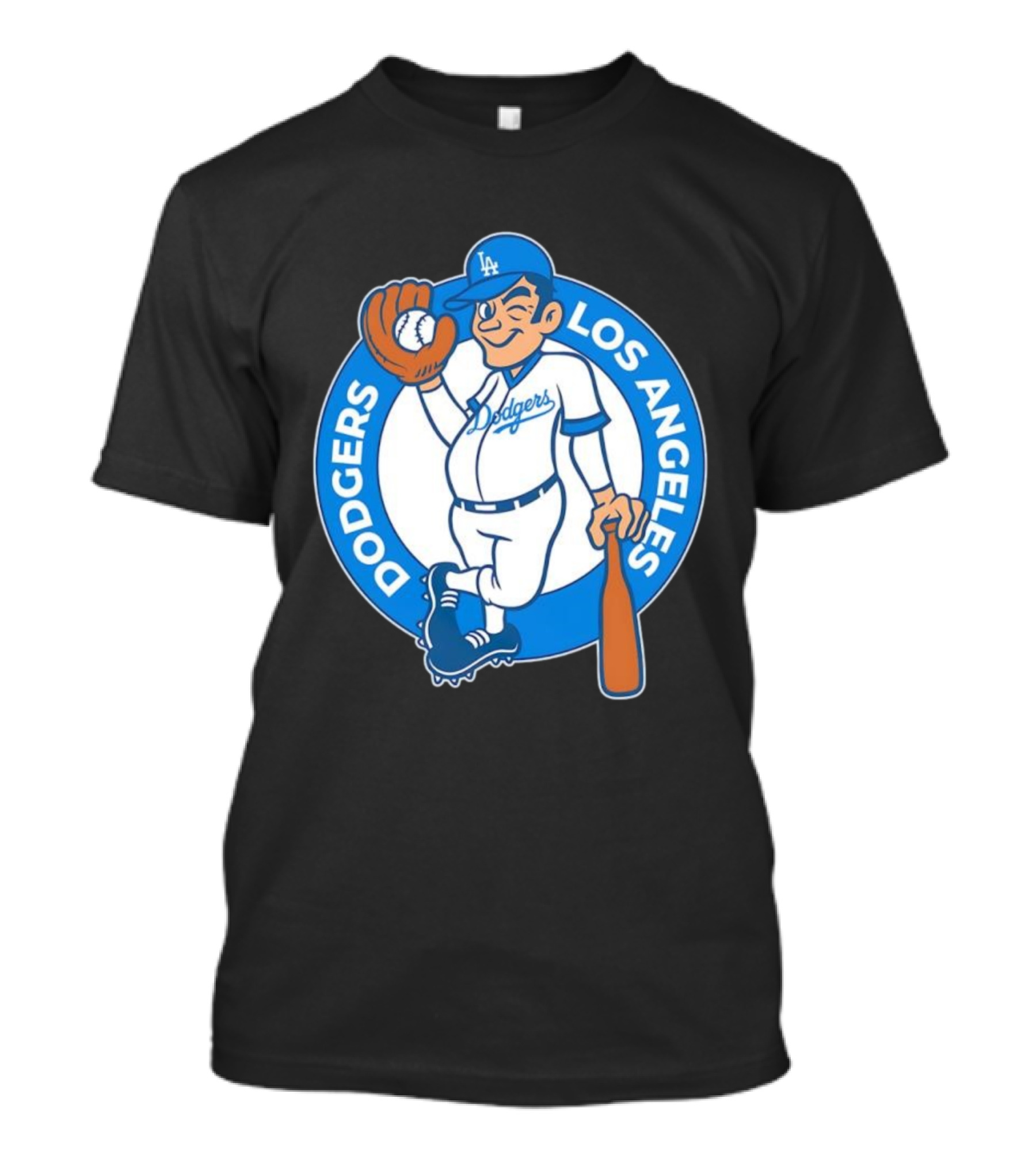 Los Angeles Dodgers Vintage Cartoon Character MLB Team Retro Style T-Shirt
