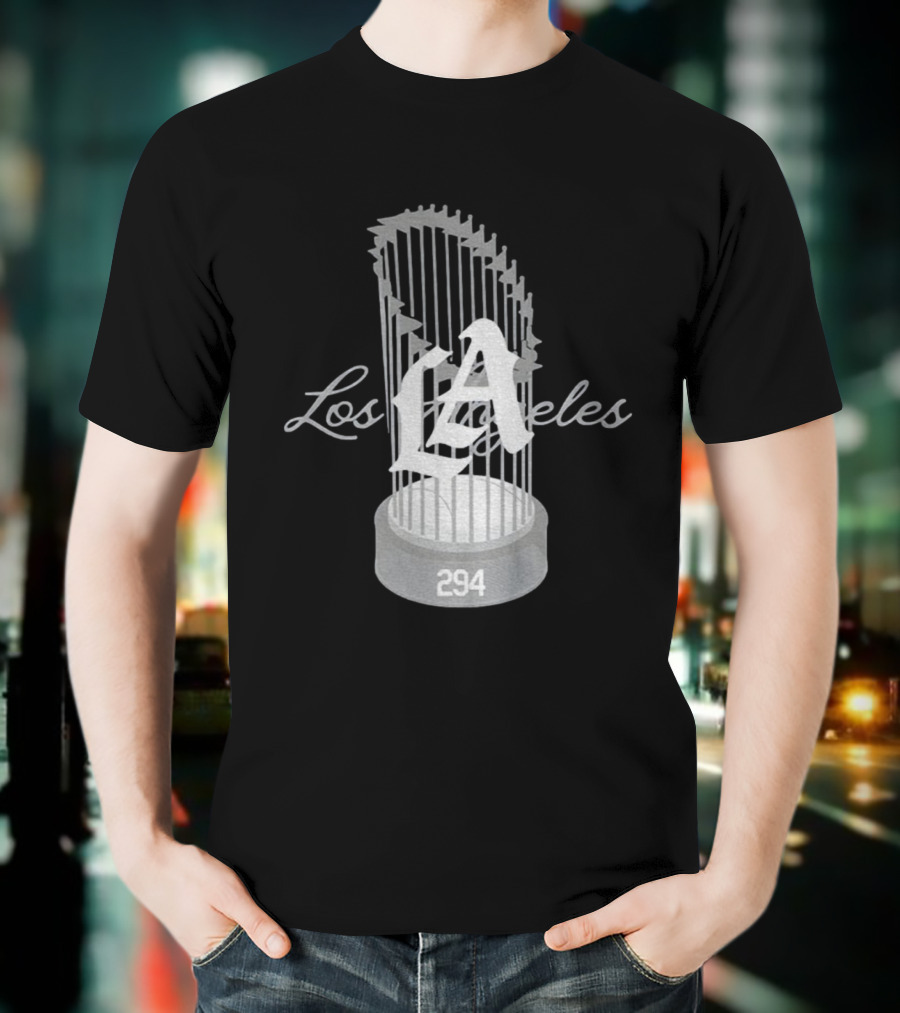 Los Angeles Dodgers LA 294 World Champs Trophy T-Shirt
