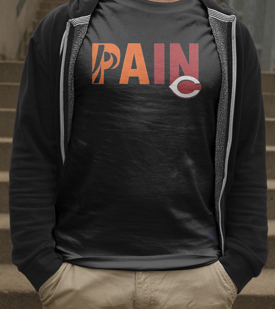 PAIN Cincinnati Reds Chicago Bears Collaboration T-Shirt