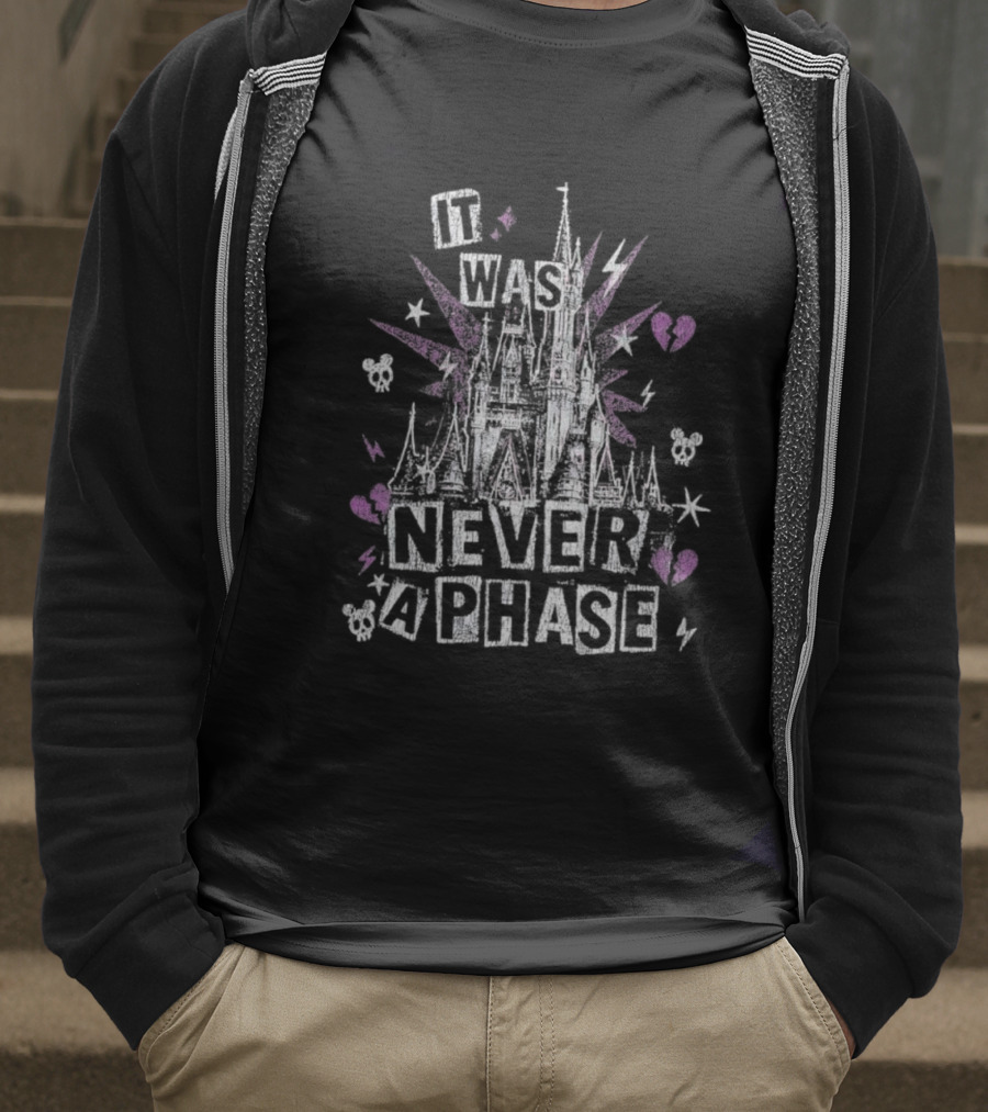 The Lost Bros It Was Never A Phase Pink Hearts Halloween Castle T-Shirt