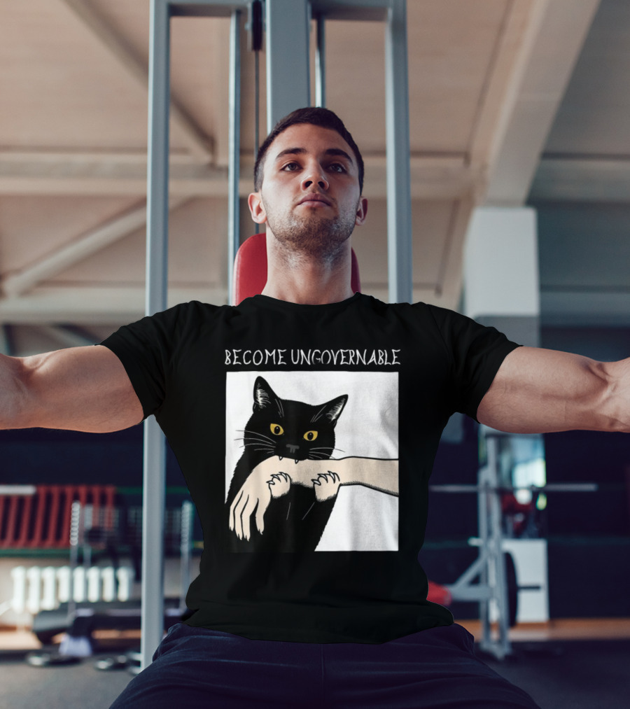Become Ungovernable Black Cat Biting Hand T-Shirt