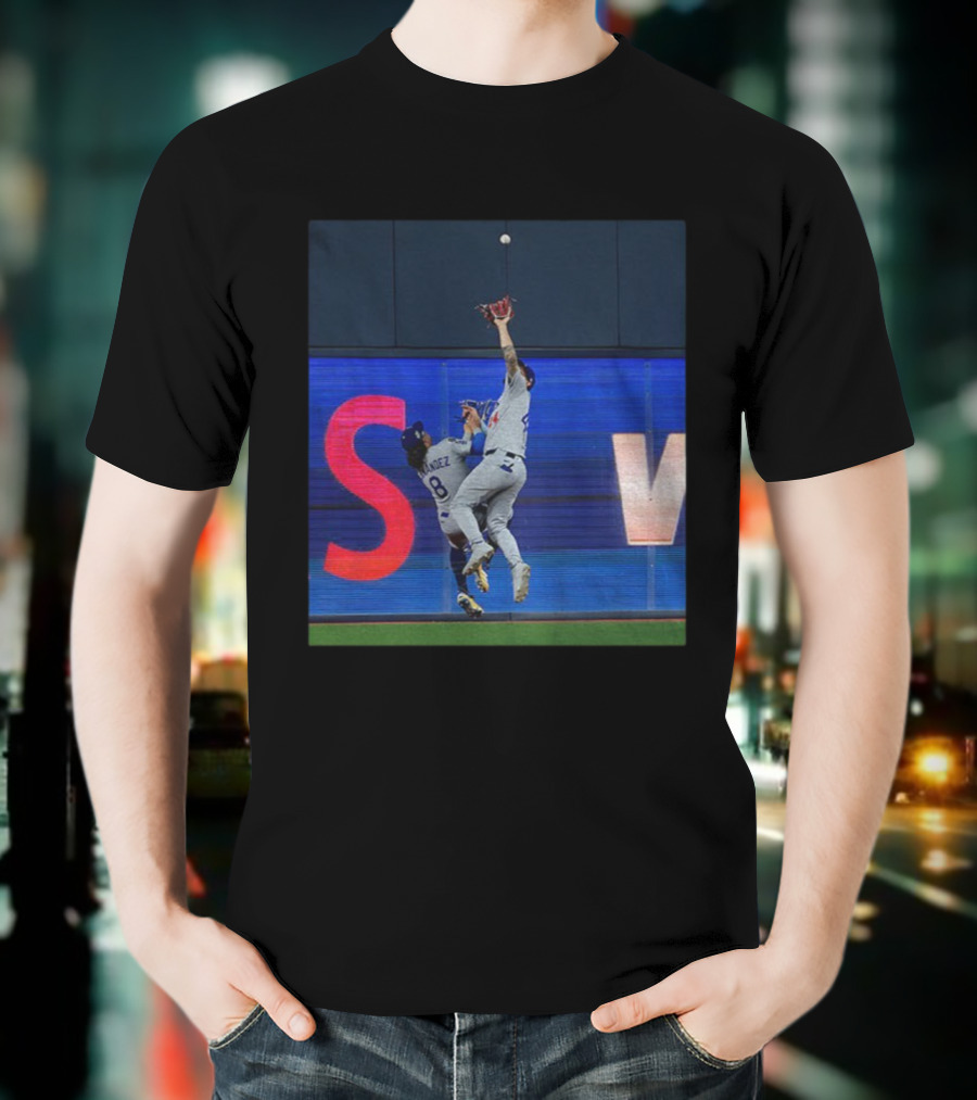 Kike Hernandez Andy Pages Dodgers Catch MLB World Series Action T-Shirt