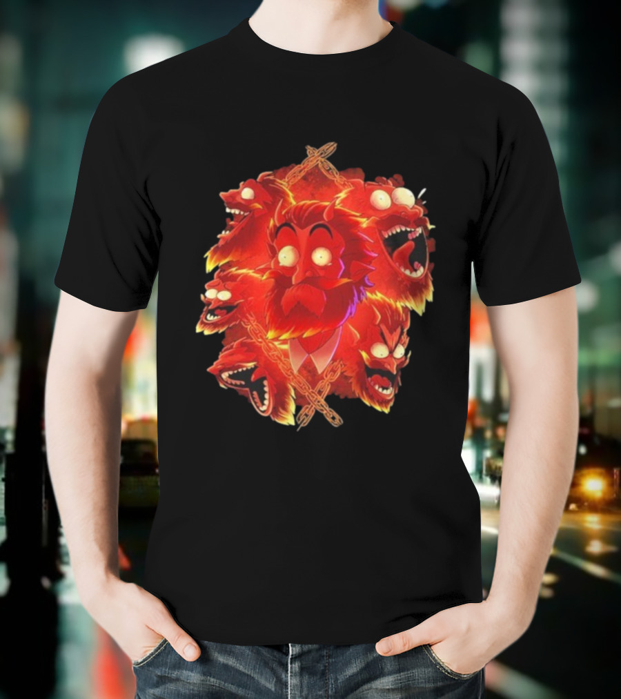 Legends Of Avantris Gideon Laughing Fiery Demon Faces T-Shirt