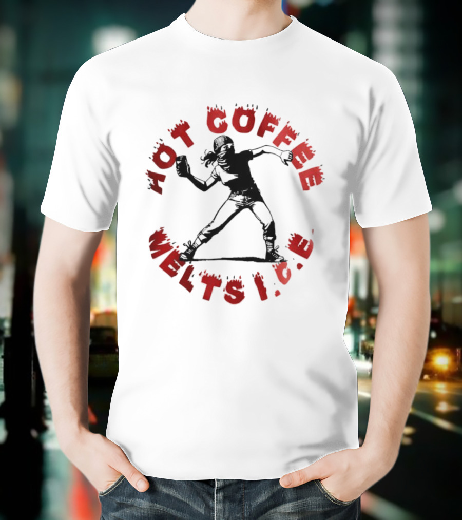 Hot Coffee Melts ICE Roller Derby Girl T-Shirt