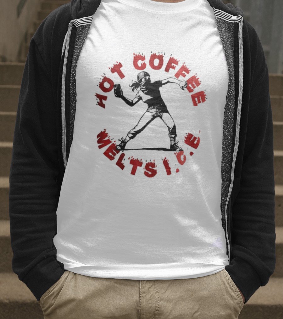 Hot Coffee Melts ICE Roller Derby Girl T-Shirt