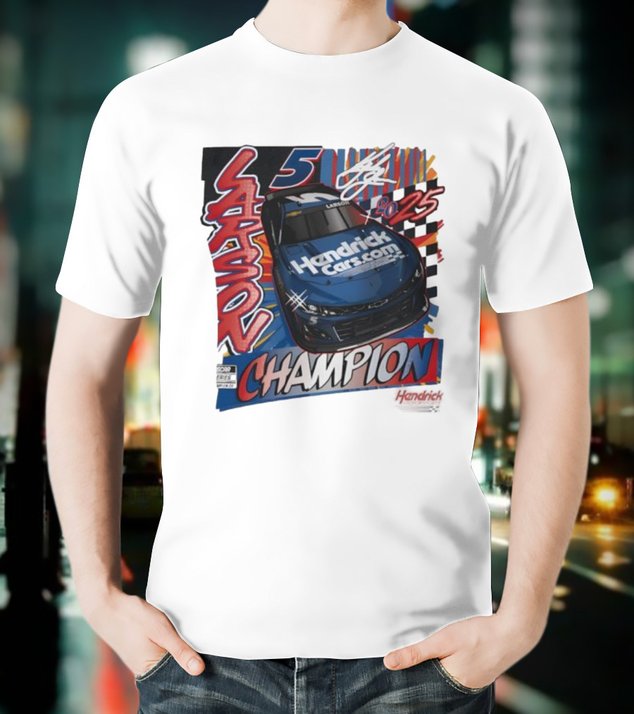 Kyle Larson 5 Champion Hendrick Cars 2025 NASCAR Cup Series T-Shirt