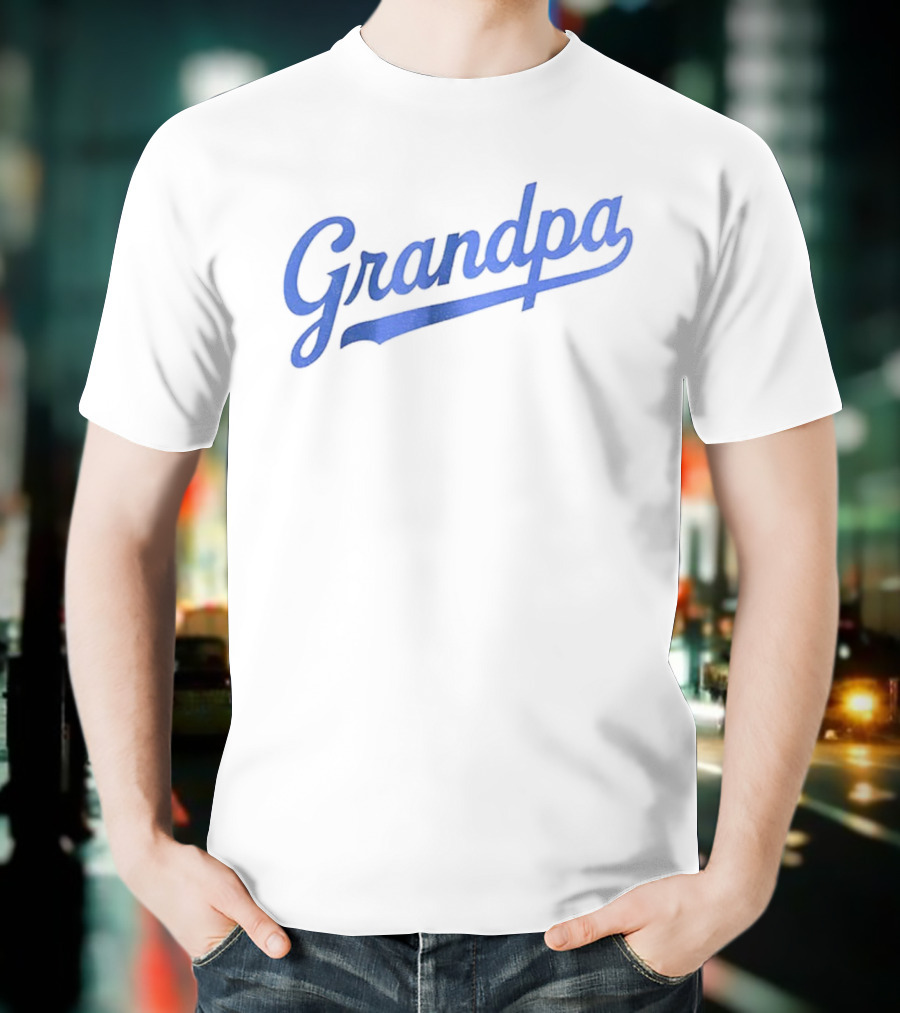 LA Dodgers Baseball Grandpa Styled Text T-Shirt