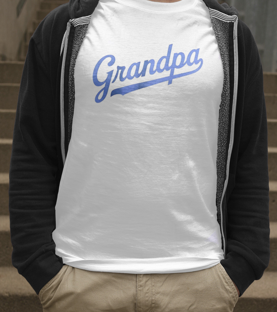 LA Dodgers Baseball Grandpa Styled Text T-Shirt