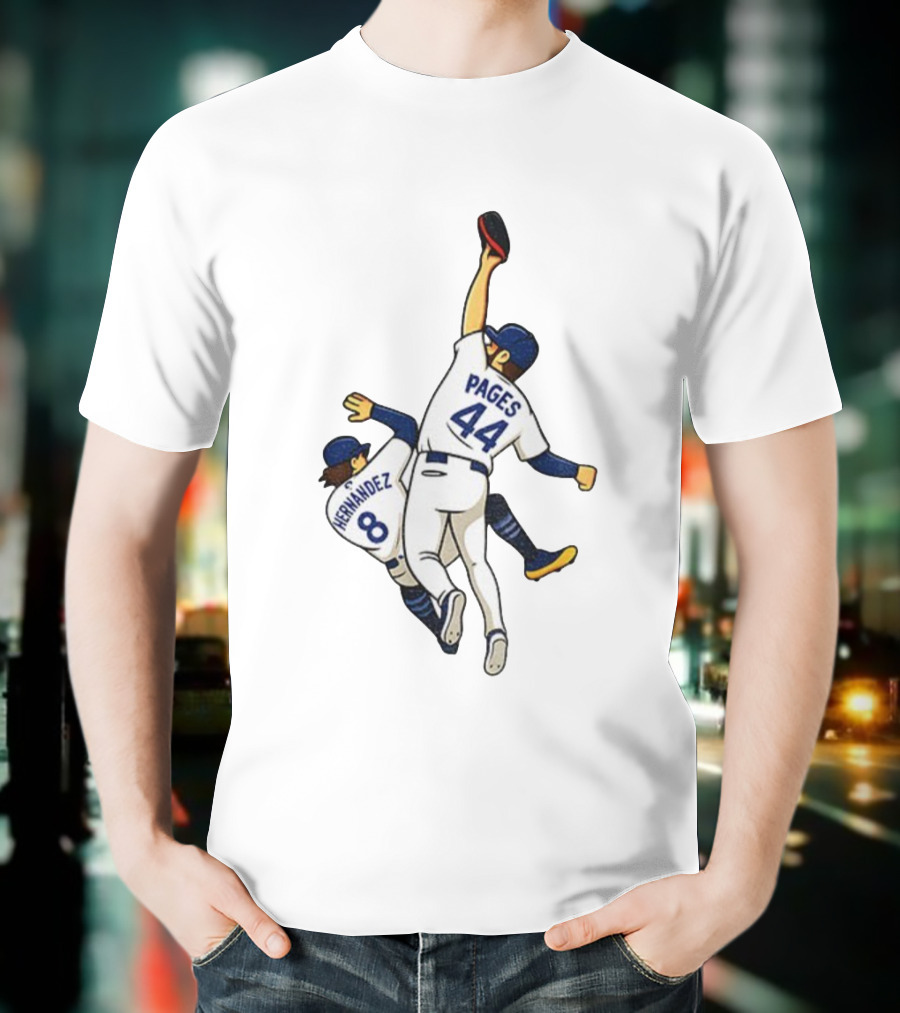 Pages Hernandez 9th Inning Catch World Series Dodgers 44 Number 8 Baseball T-Shirt