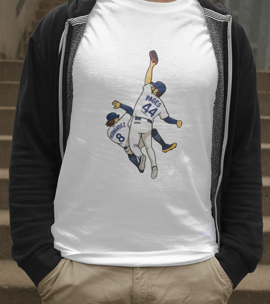 Pages Hernandez 9th Inning Catch World Series Dodgers 44 Number 8 Baseball T-Shirt