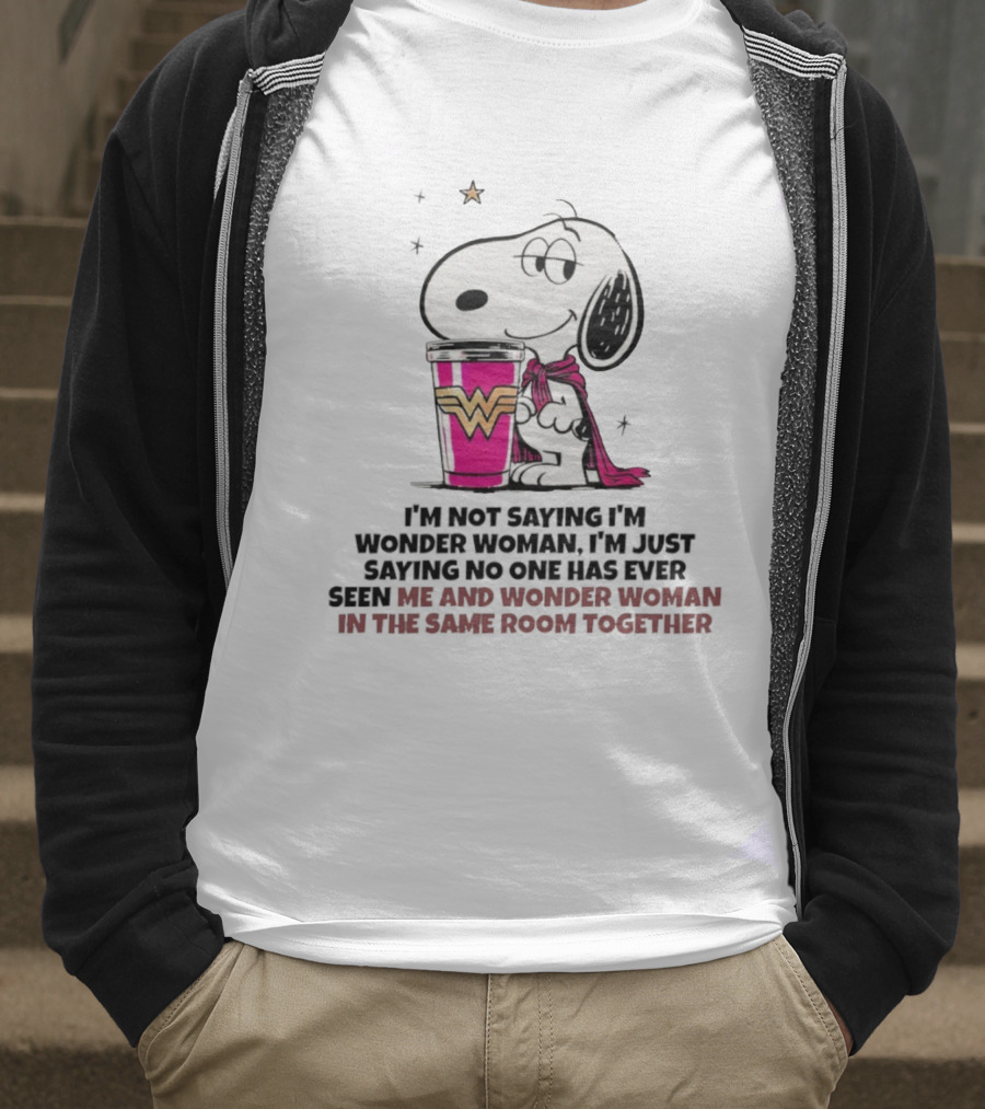 Snoopy And Wonder Woman Never Seen In The Same Room Together T-Shirt