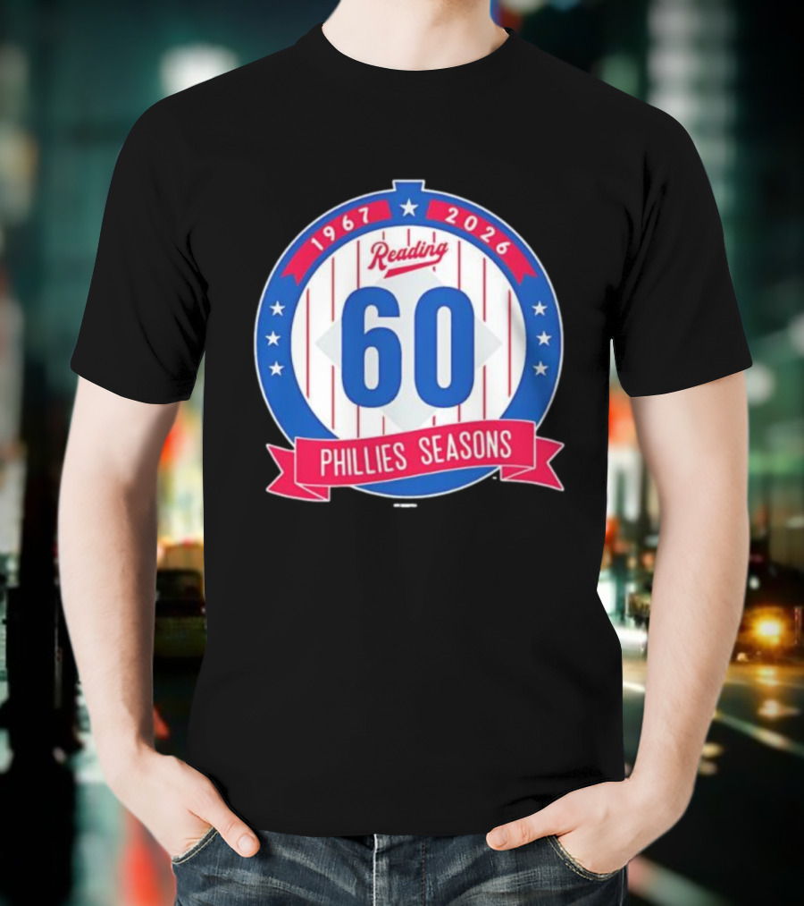 Reading Phillies 60th Anniversary 1967-2026 Phillies Seasons T-Shirt