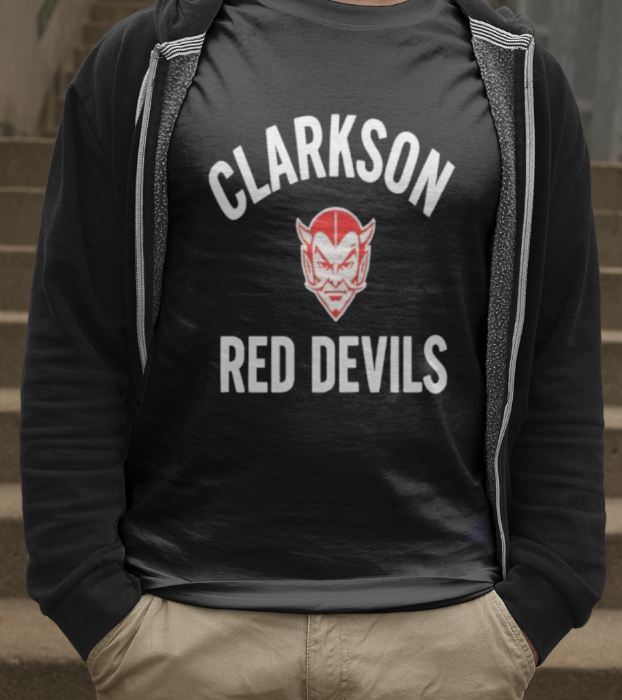 CLARKSON RED DEVILS Vintage Sports Team Emblem T-Shirt