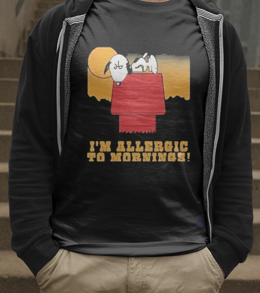 I'm Allergic To Mornings Snoopy Peanuts Cartoon Dying For Sex Molly Kochan T-Shirt